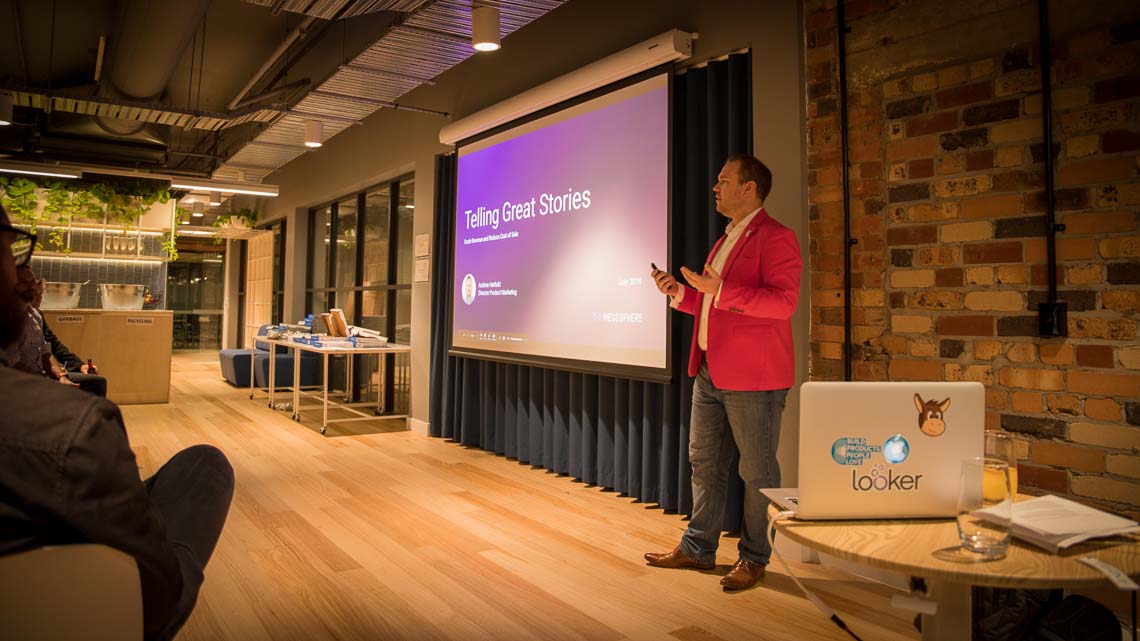 Andrew Hatfield speaking at ProductTank